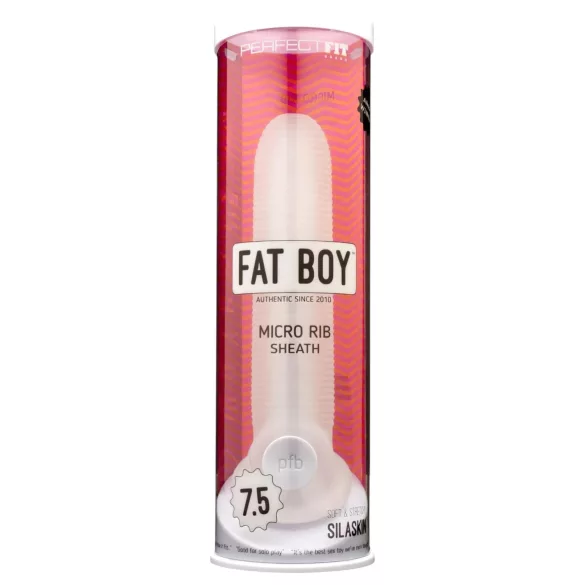 Perfect Fit - Fat Boy Micro Ribbed - penis sleeve (19 cm, white)