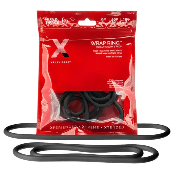 Perfect Fit Slim Wrap - Thin Black Penis Ring Set (3 Pack)