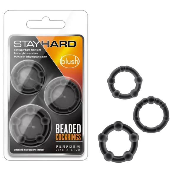 Stay Hard - Black Penis Ring Set