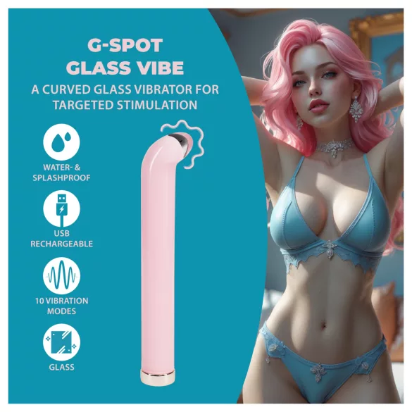 Loveline - G-spot glass vibrator (pink)