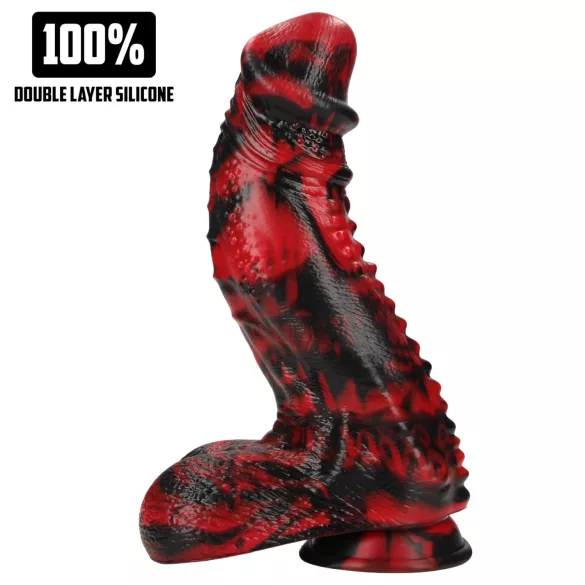 Ouch! Dark Lycan Spawn - silicone fantasy dildo (red-black)