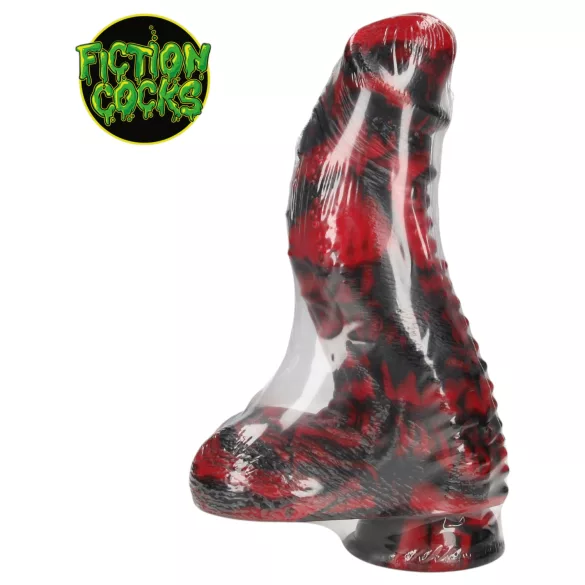 Ouch! Dark Lycan Spawn - silicone fantasy dildo (red-black)
