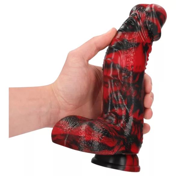 Ouch! Dark Lycan Spawn - silicone fantasy dildo (red-black)