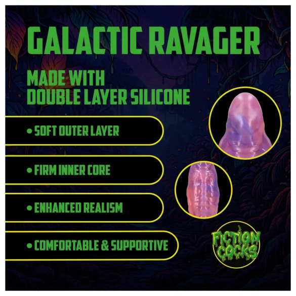 Ouch! Galactic Ravager - silicone fantasy dildo (purple)