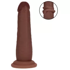 RealRock - double-density realistic dildo (brown) - 15.5 cm