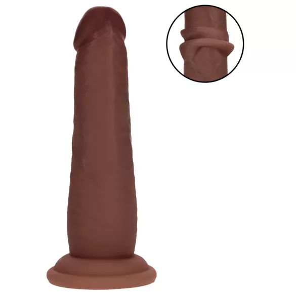 RealRock - double-density realistic dildo (brown) - 15.5 cm