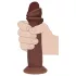 RealRock - dual-density realistic dildo (brown) - 20.5 cm