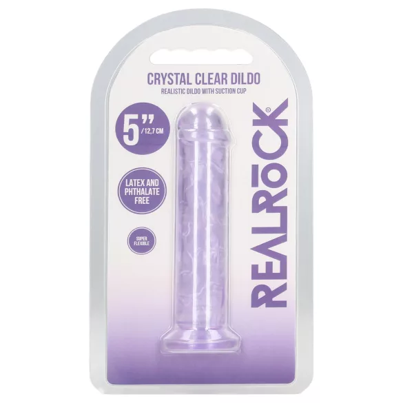 RealRock - lifelike dildo with suction cup (purple) - 12.7 cm