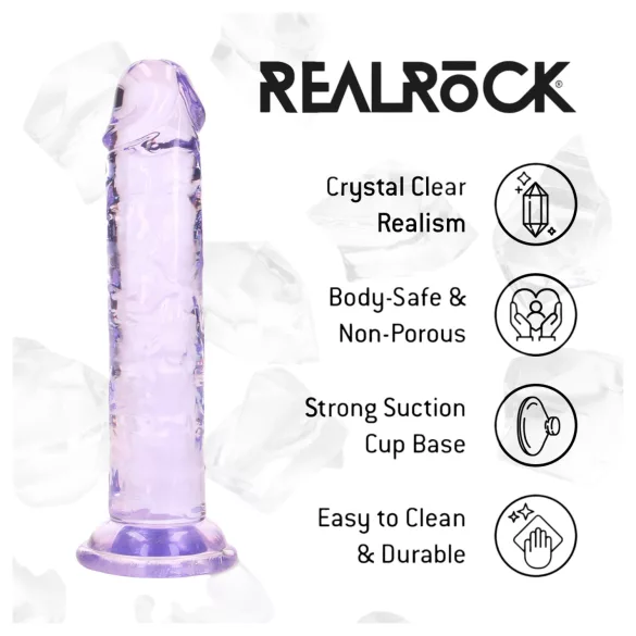 RealRock - lifelike dildo with suction cup (purple) - 12.7 cm