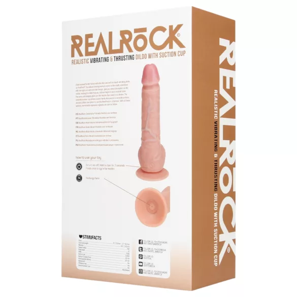 REALROCK - Suction Cup Vibrator - Natural (20.5cm)