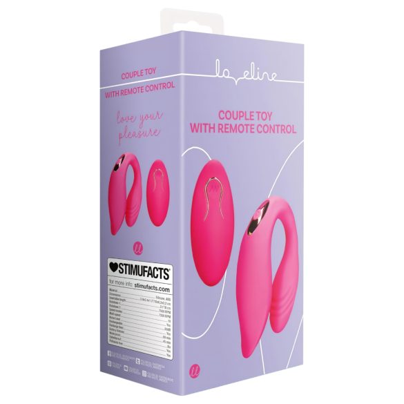 Loveline - rechargeable, remote control couple's vibrator (pink)