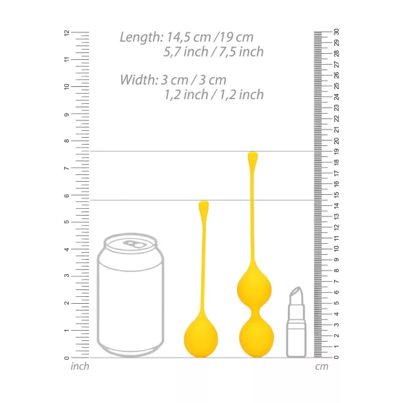 Loveline - Silicone Kegel Balls Set - 2 Piece (Yellow)