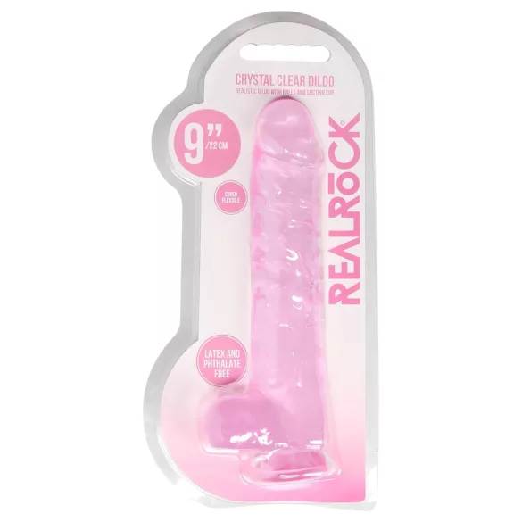 REALROCK - Transparent Lifelike Dildo - Pink (22cm)