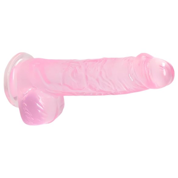 REALROCK - Lifelike Pink Dildo (15cm, Transparent)