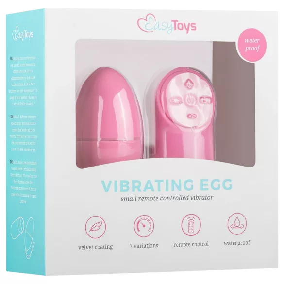 EasyToys - Wearable 7‑Function Remote Control Vibrating Egg (Pink)