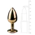 EasyToys Metal No.1 - gold anal plug with purple gemstone, cone-shaped (2.5 cm)