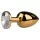 EasyToys Metal No.1 - gold cone anal plug with white gem (2.5 cm)