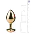 Easytoys Metal No.7 - Pink Gem Gold Anal Plug (3cm)