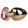 EasyToys Metal No.8 - anal plug with heart-shaped base (gold-pink, 3.5 cm)