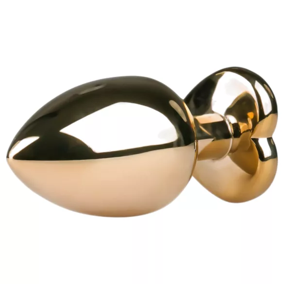 EasyToys Metal No.8 - anal plug with heart-shaped base (gold-pink, 3.5 cm)
