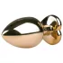EasyToys Metal No.8 - anal plug with heart-shaped base (gold-pink, 3.5 cm)