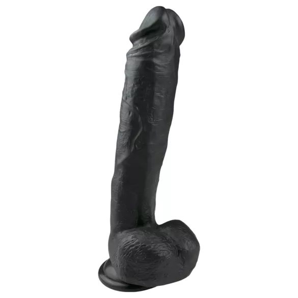 Easytoys - Large Suction Cup Dildo with Balls (10.4") - Black