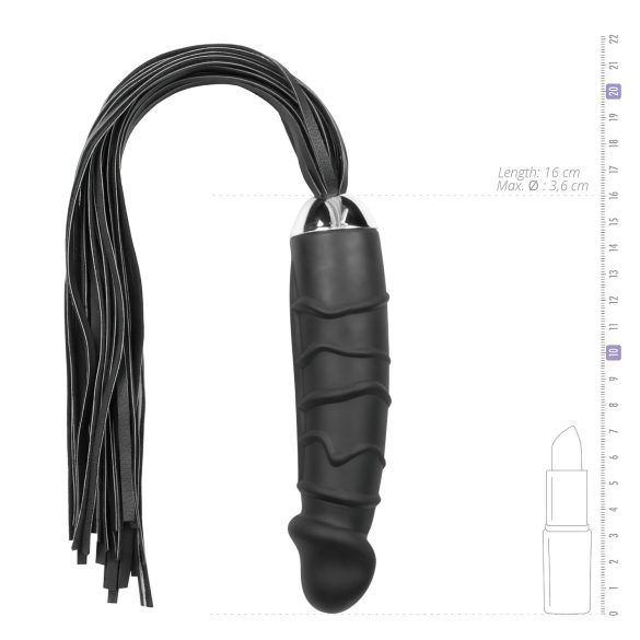 Easytoys Dual Delight - Black Flogger & Silicone Dildo Combo