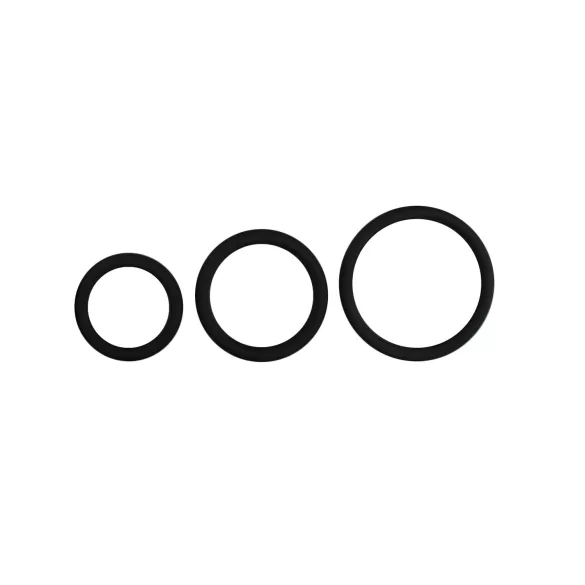 Easytoys - Silicone Cock Ring Set - 3 Pieces (Black)