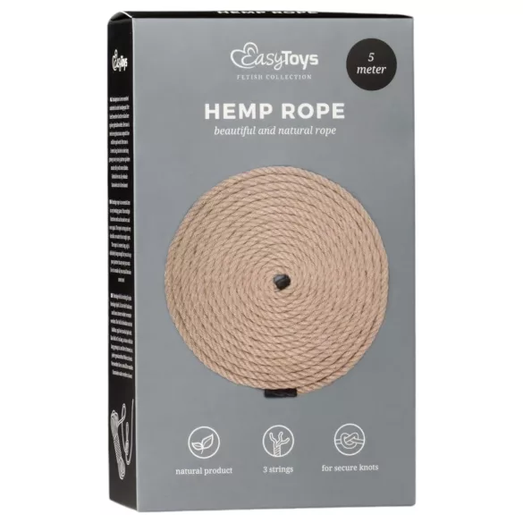 Easytoys Hemp Rope - hemp bondage rope (5 m, natural)
