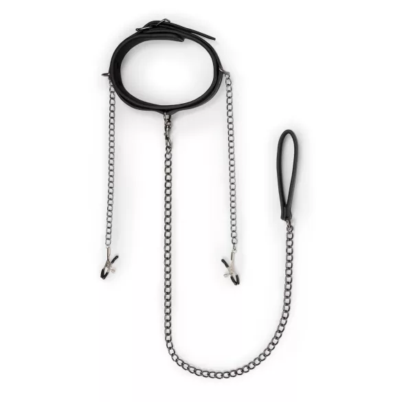 Easytoys - 4-Piece Nipple Clamp, Collar & Leash Set