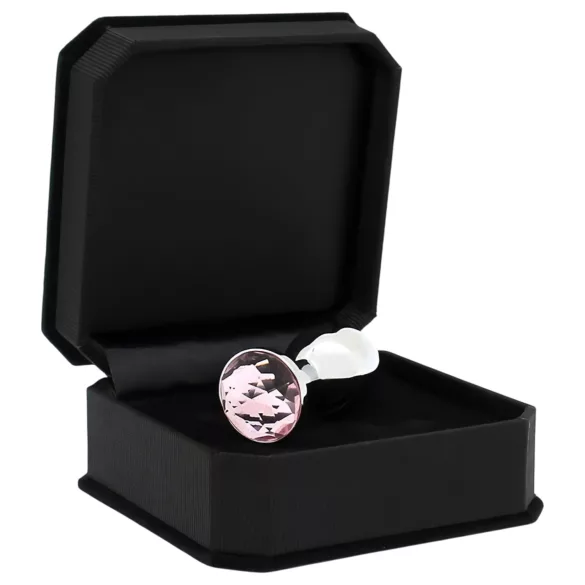 Rimba XS - silver metal anal plug with pink gem