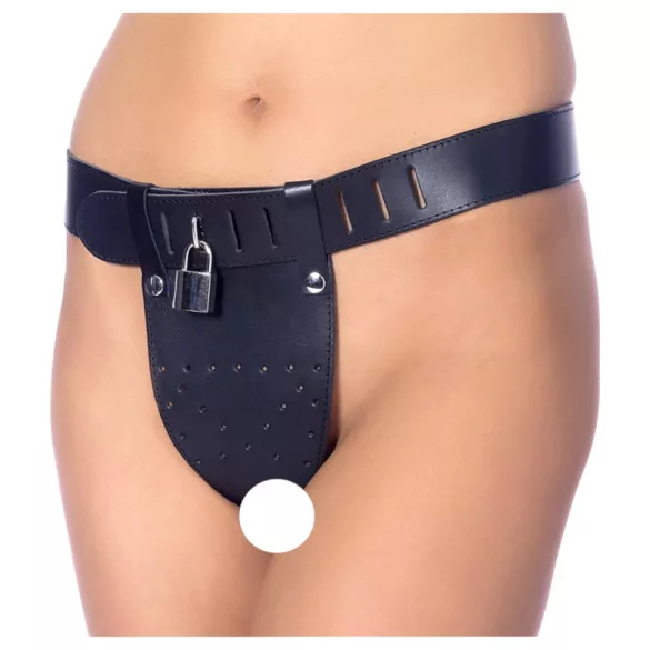 Rimba - Open Leather Chastity Belt (Black) - M/L