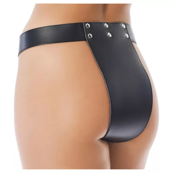 Rimba - Open Leather Chastity Belt (Black) - M/L