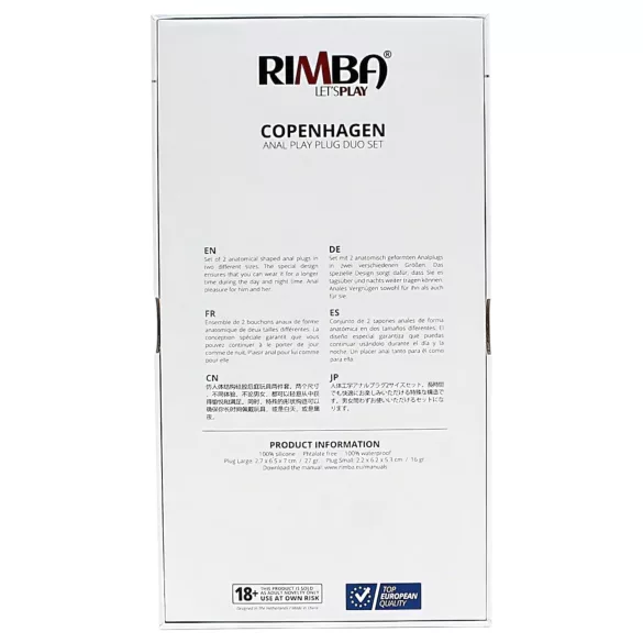 Rimba Copenhagen - anal plug set (black, 2 pcs)