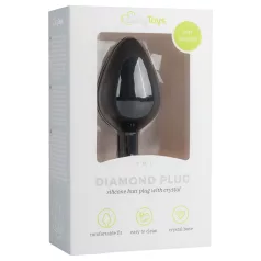 Easytoys Diamond - Black Medium Anal Plug with White Gem