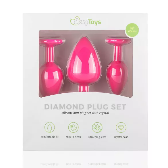 Easytoys Diamond - Pink Anal Plug Set