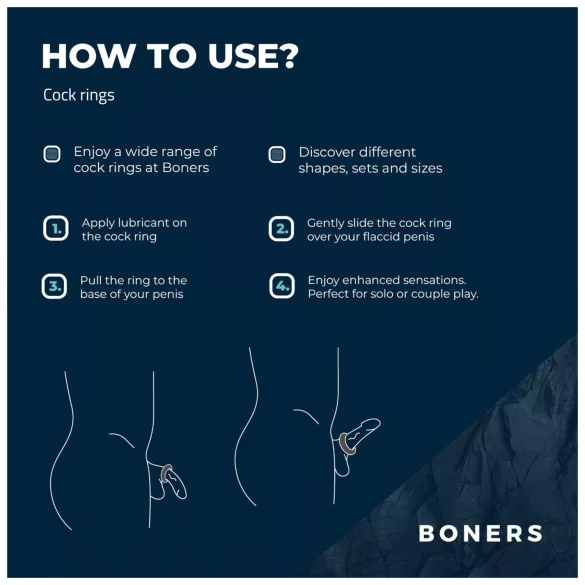 Boners - 3-Piece Penis Ring Set (Gray)