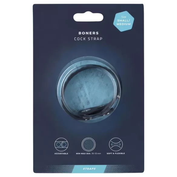 Boners Adjustable Cock Straps S/M - Gray Penis Ring