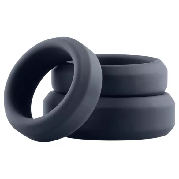 Boners - Silicone Cock Ring Set - 3 Pack (Gray)