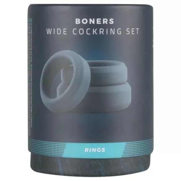 Boners - Silicone Cock Ring Set - 3 Pack (Gray)