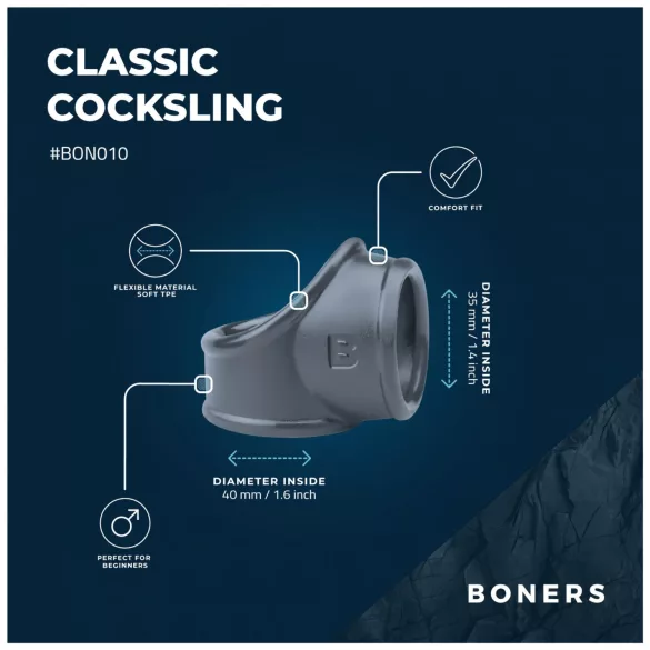 Boners Cocksling - Dual Support Ring for Men (Gray)