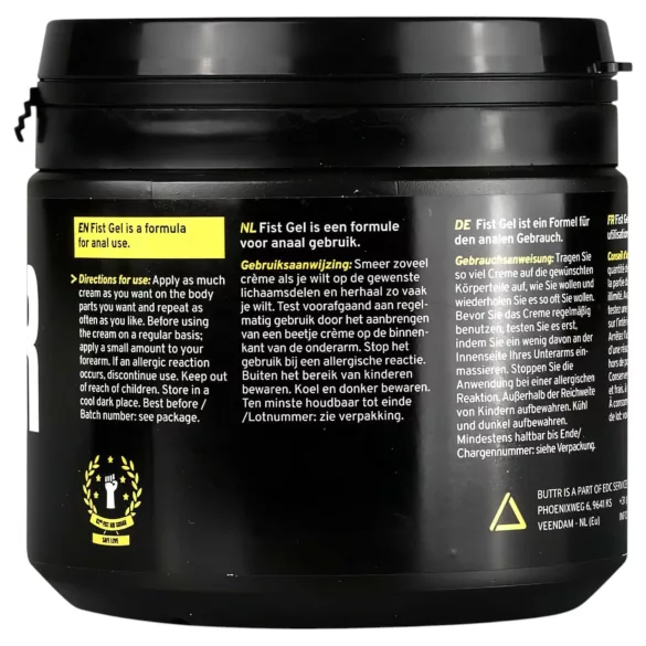 BUTTR Fisting Gel - Water-Based Lubricant (500ml)