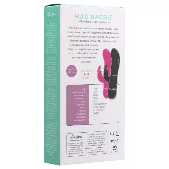 Easytoys Mad Rabbit - Bunny Ear Clitoral Vibrator (Pink)