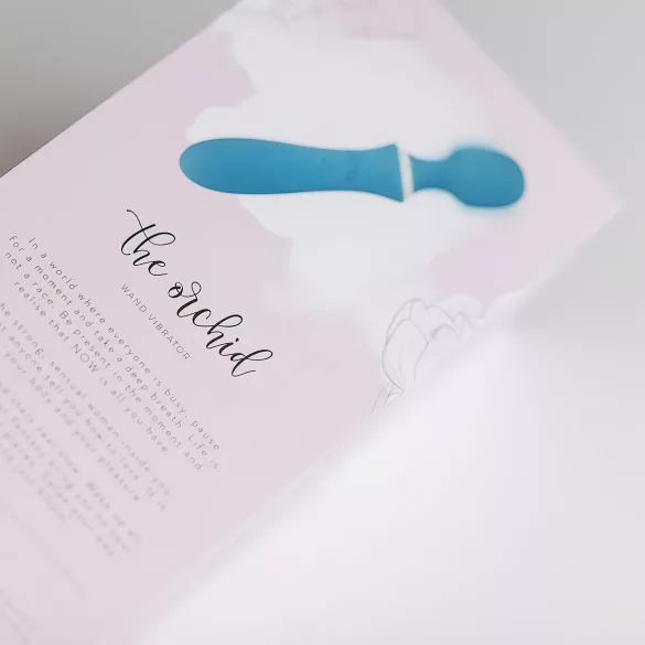 Bloom Orchid Wand - rechargeable massaging vibrator (turquoise)