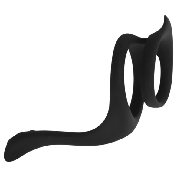 EasyToys Pleasure Ring - Flexible Black Penis and Testicle Ring