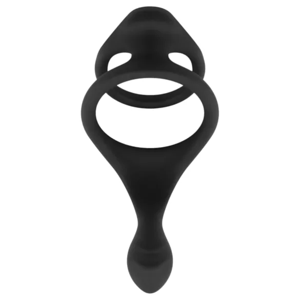 EasyToys Pleasure Ring - Flexible Black Penis and Testicle Ring