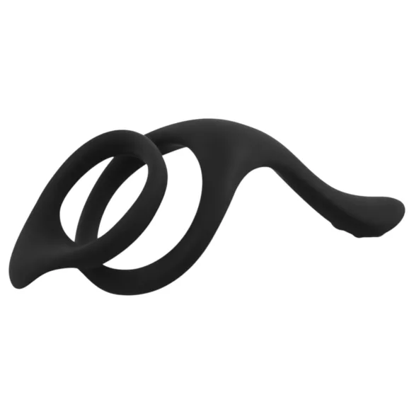 EasyToys Pleasure Ring - Flexible Black Penis and Testicle Ring