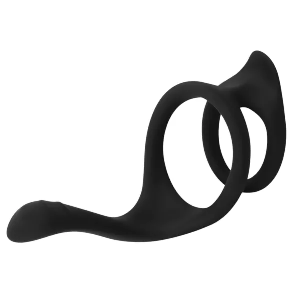 EasyToys Pleasure Ring - Flexible Black Penis and Testicle Ring