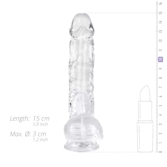 EasyToys - Transparent Testicle Dildo - 13.5cm
