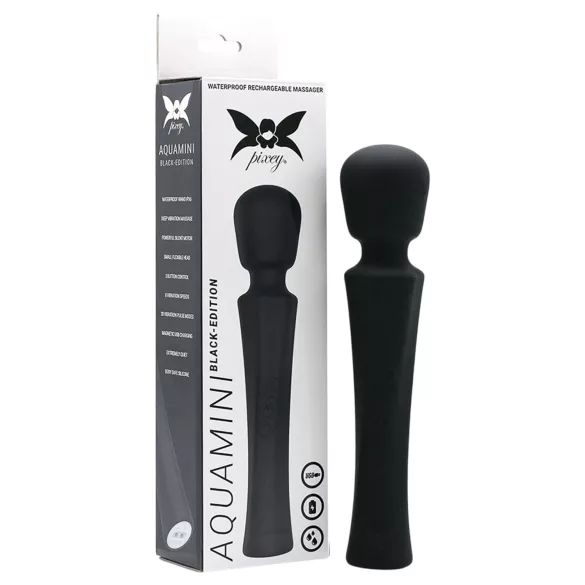Pixey Aquamini - mini wand vibrator (black)